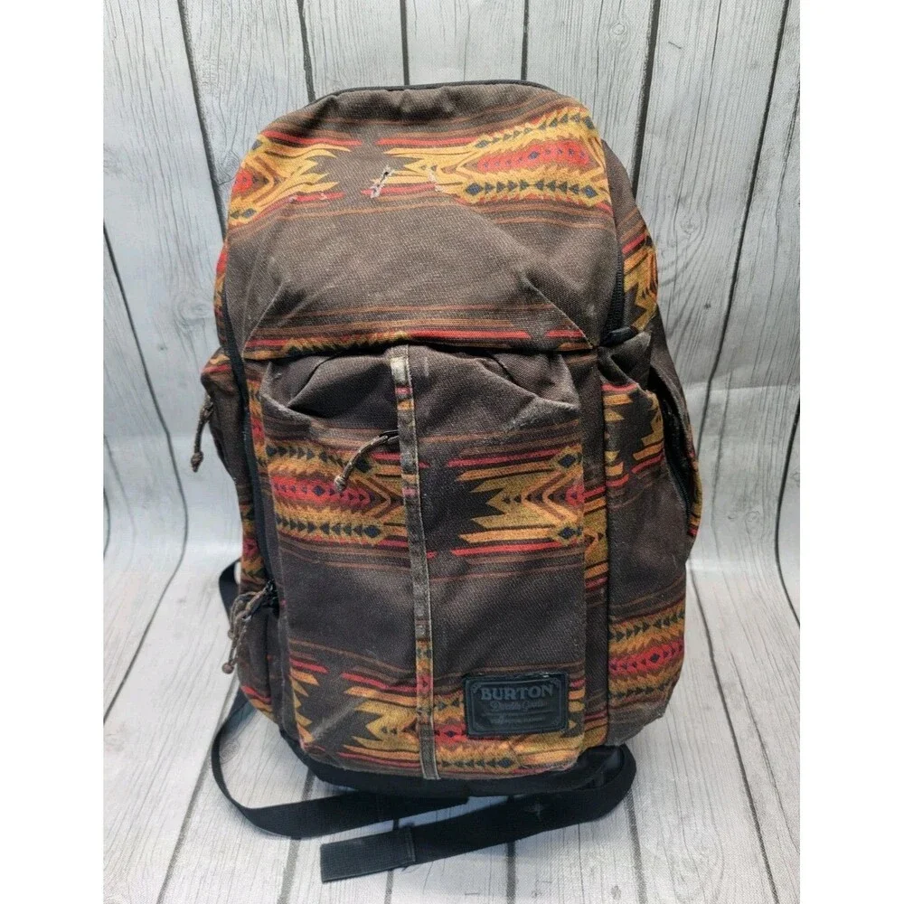 Burton Cadet Backpack Sierra Print Aztec Southwestern Tribal Canvas 30L Rare